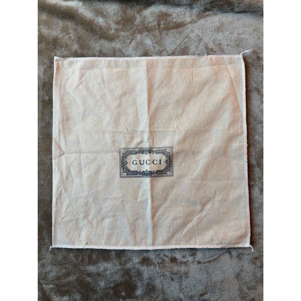 Gucci Vintage Logo Linen Dust Bag 16x16 Beige Square Storage Accessory